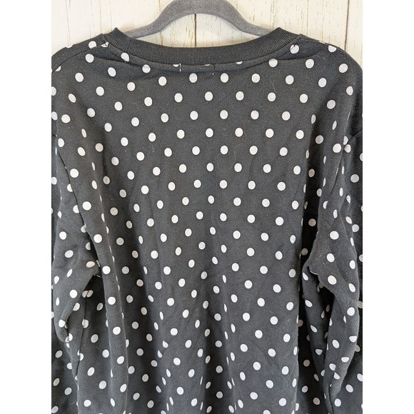 Better Together‎ Size XL Black White Polka Dot Womens Long Sleeve Sweater Top - Picture 6 of 7